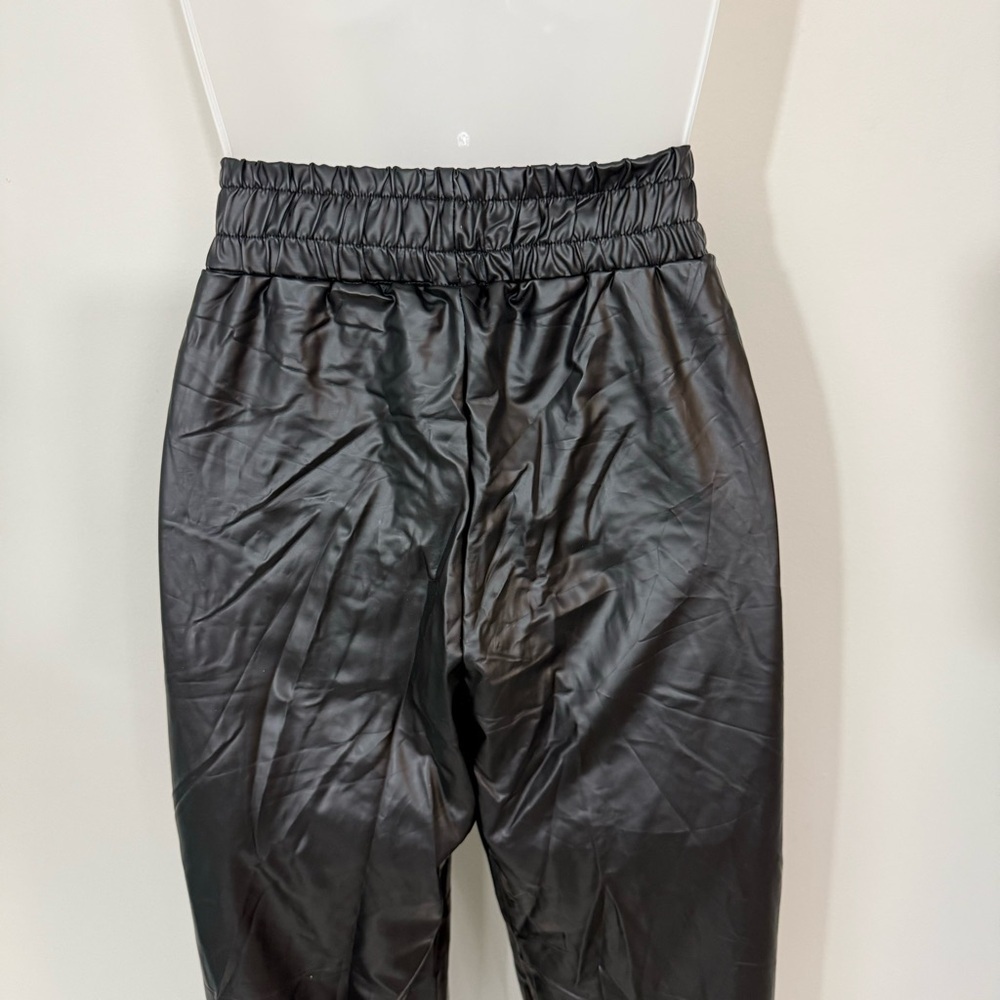 Soho Girl Faux Leather Black Joggers in Size Large - Picture 8 of 9